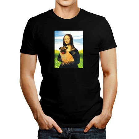 Polo de Hombre Idakoos Mona Lisa Pug Negro M