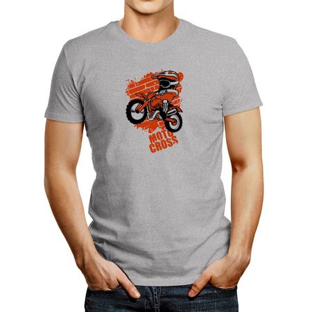 Polo de Hombre Idakoos Motocross 3 Gris Oscuro XL