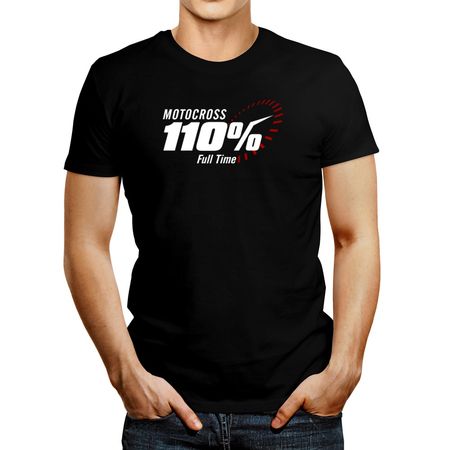 Polo de Hombre Idakoos Motocross 110% Full Time Negro XXXL