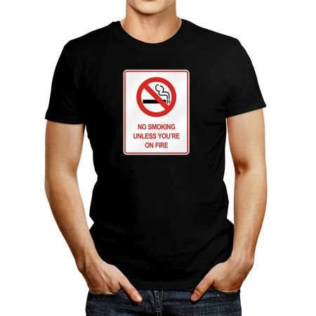 Polo de Hombre Idakoos No Smoking Unless You'Re On Fire Negro S