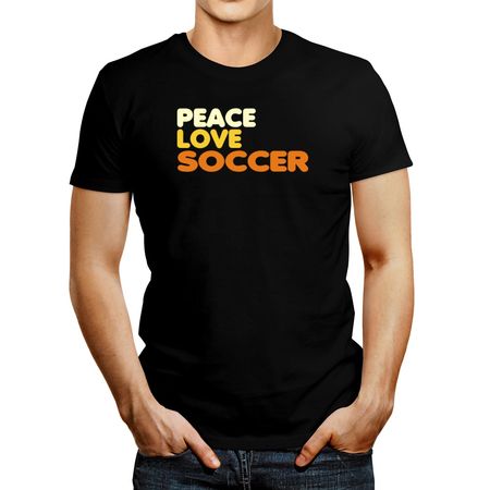 Polo de Hombre Idakoos Peace Love And Soccer Negro XXL