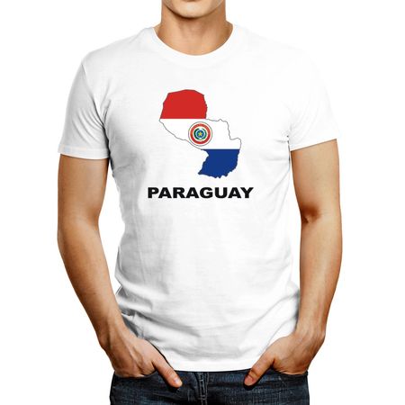 Polo de Hombre Idakoos Paraguay Country Map Color Blanco XL