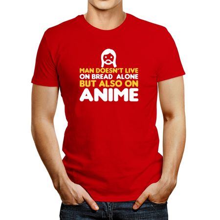 Polo de Hombre Idakoos Man Doesnt Live Alone But Also Anime Rojo Xxl