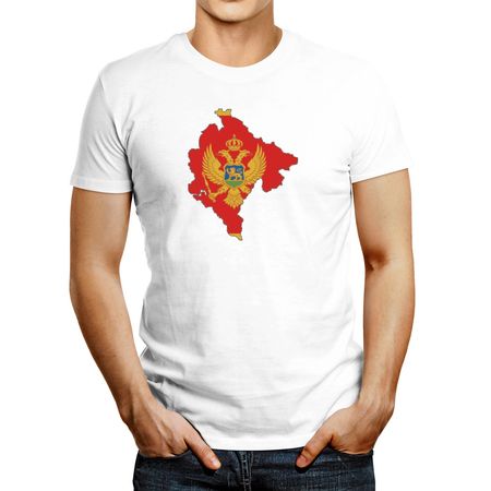 Polo de Hombre Idakoos Montenegro Country Map Color Simple Blanco Xs