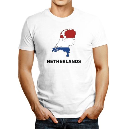 Polo de Hombre Idakoos Netherlands Country Map Color Blanco XS