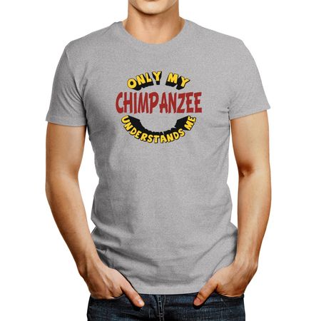 Polo de Hombre Idakoos Only My Chimpanzee Understands Me Gris Oscuro XS