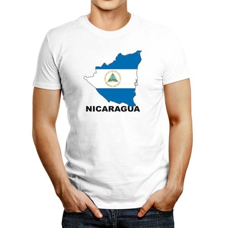 Polo de Hombre Idakoos Nicaragua Country Map Color Blanco S