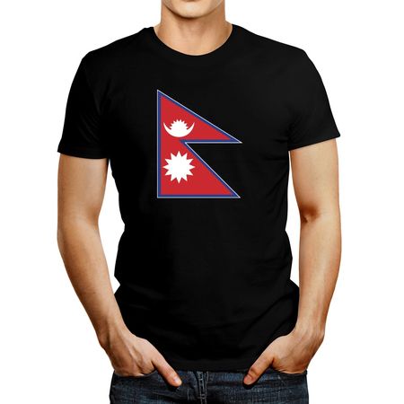 Polo de Hombre Idakoos Nepal Flag Negro XL