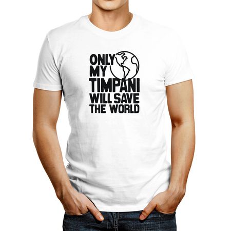 Polo de Hombre Idakoos Only My Timpani Will Save The World Blanco XXL