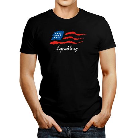 Polo de Hombre Idakoos Lynchburg Usa Flag Negro Xl