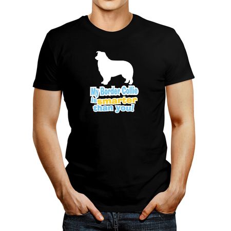 Polo de Hombre Idakoos My Border Collie Is Smarter Than You ! Negro S