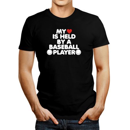 Polo de Hombre Idakoos My Heart Is Held By A Baseball Player Negro L