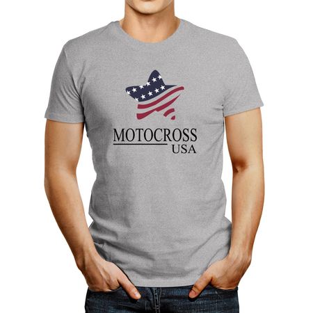 Polo de Hombre Idakoos Motocross Usa Star Gris Oscuro M