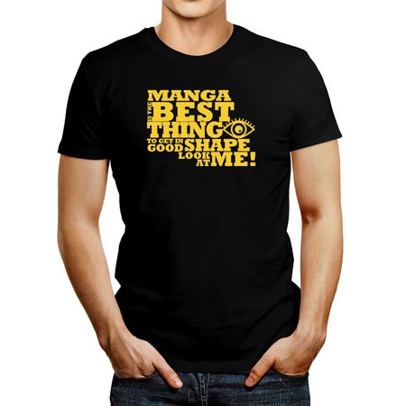 Polo de Hombre Idakoos Manga Is The Best Thing To Get In Good Shape Negro S