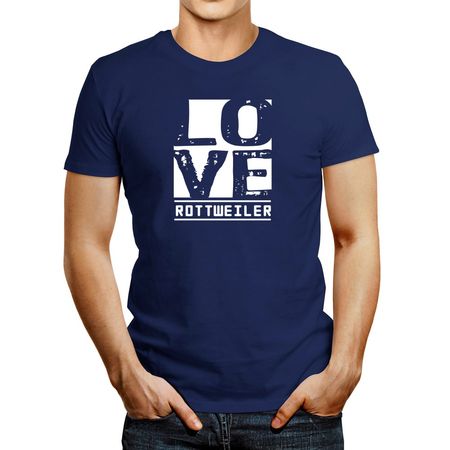 Polo de Hombre Idakoos Love Rottweiler Azul Acero Claro Xxxl