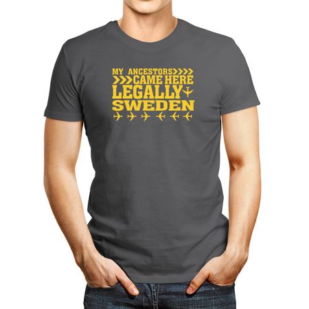 Polo de Hombre Idakoos My Ancestors Came Here Legally Sweden Plateado XL