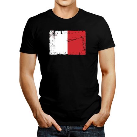 Polo de Hombre Idakoos Malta Vintage Flag Negro Xs