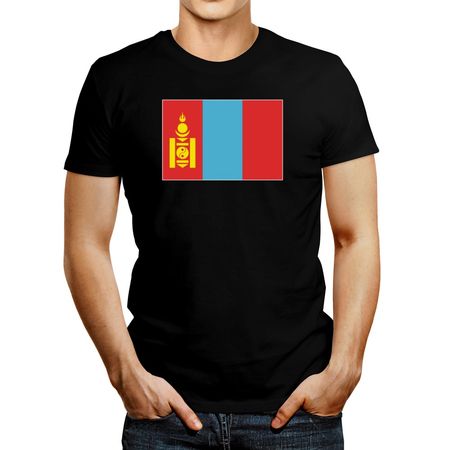 Polo de Hombre Idakoos Mongolia Flag Negro Xs