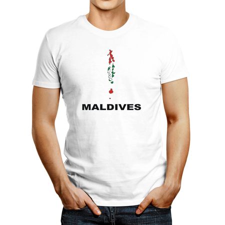 Polo de Hombre Idakoos Maldives Country Map Color Blanco Xxxl