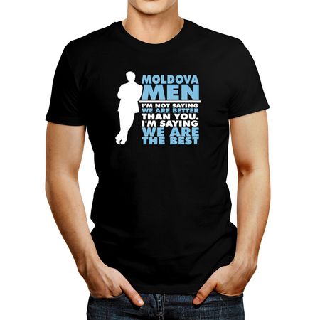 Polo de Hombre Idakoos Moldova Men Are The Best Negro M