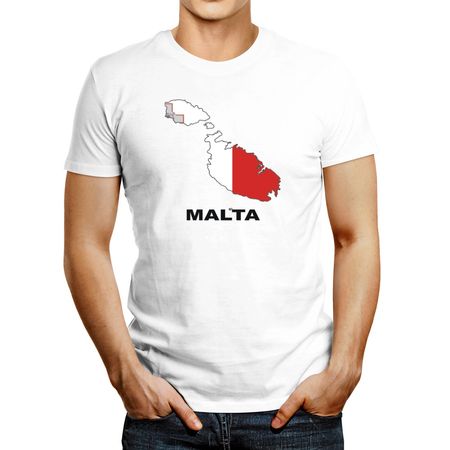 Polo de Hombre Idakoos Malta Country Map Color Blanco S