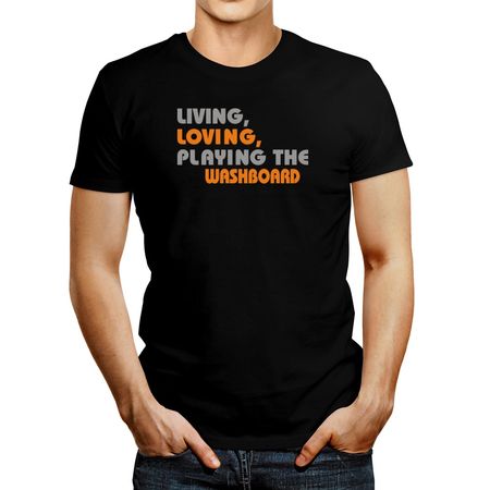 Polo de Hombre Idakoos Living Loving Playing The Washboard Negro Xxl