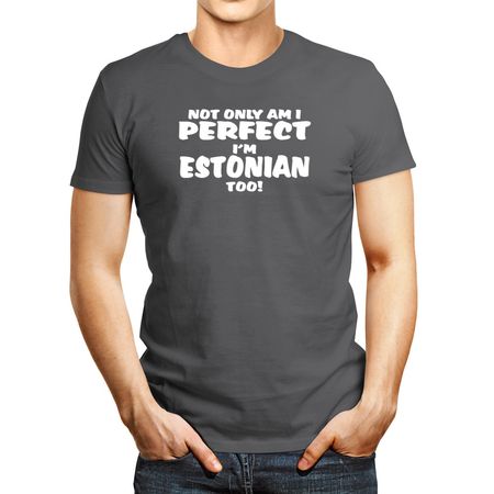 Polo de Hombre Idakoos Not Only Am I Perfect I'M Estonian Too! Plateado XL