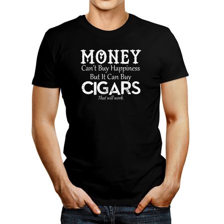 Polo de Hombre Idakoos Money CanT Buy Happiness But It Can Buy Cigars Negro Xs