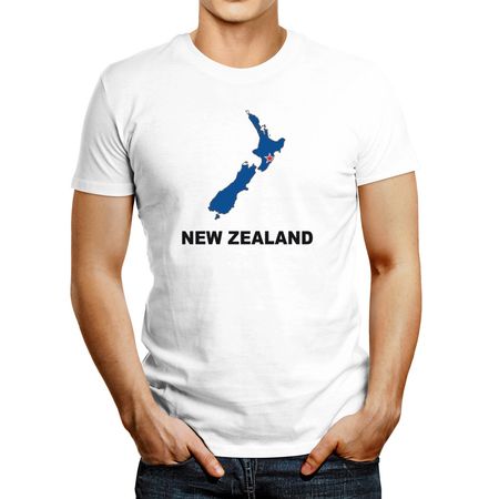 Polo de Hombre Idakoos New Zealand Country Map Color Blanco XXXL