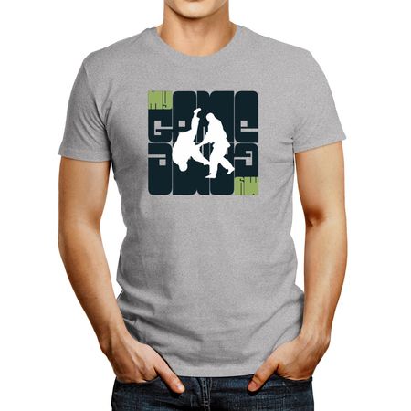 Polo de Hombre Idakoos My Game Jiu Jitsu Silhouette Gris Oscuro S