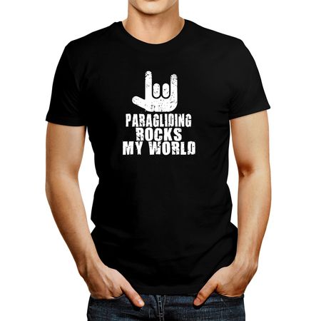 Polo de Hombre Idakoos Paragliding Rocks My World Negro L