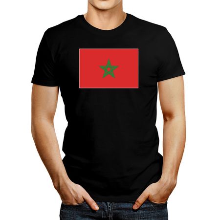 Polo de Hombre Idakoos Morocco Flag Negro M