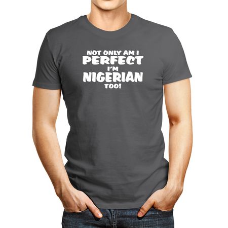 Polo de Hombre Idakoos Not Only Am I Perfect I'M Nigerian Too! Plateado XXXL