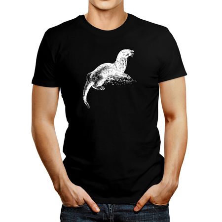 Polo de Hombre Idakoos North American River Otter Sketch Negro XL