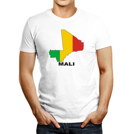 Polo de Hombre Idakoos Mali Country Map Color Blanco Xs