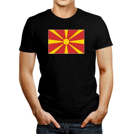 Polo de Hombre Idakoos Macedonia Flag Negro Xxl