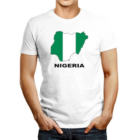 Polo de Hombre Idakoos Nigeria Country Map Color Blanco XS