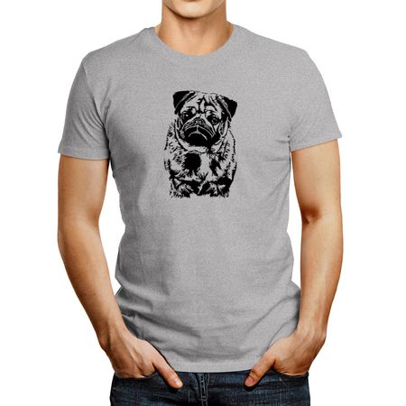 Polo de Hombre Idakoos Pug Face Special Graphic Gris Oscuro S