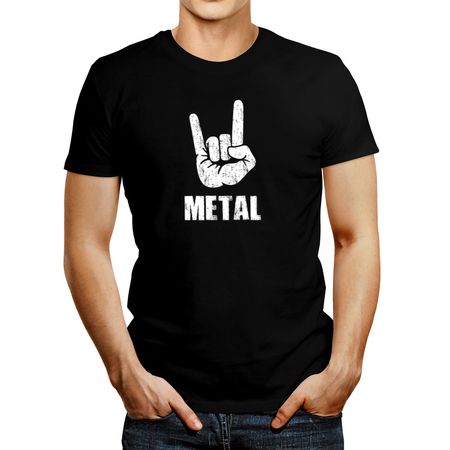 Polo de Hombre Idakoos Rock Metal Negro XXL