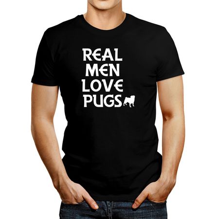 Polo de Hombre Idakoos Real Men Love Pugs 3 Negro XL