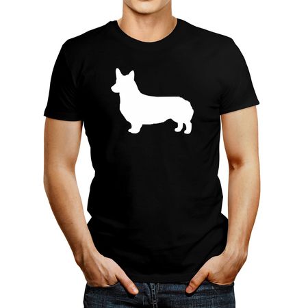 Polo de Hombre Idakoos Pembroke Welsh Corgi Silhouette 2 Negro S