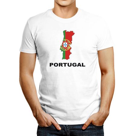 Polo de Hombre Idakoos Portugalcountry Map Color Blanco S