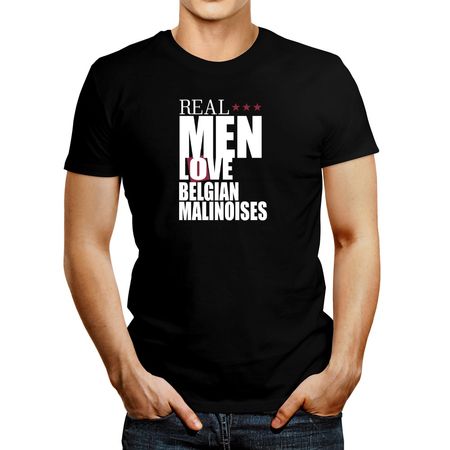 Polo de Hombre Idakoos Real Men Love Belgian Malinoises 3 Stars Negro XL