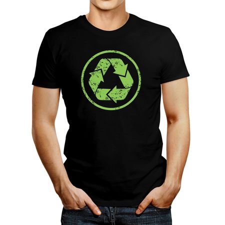 Polo de Hombre Idakoos Recycle Logo Negro XS