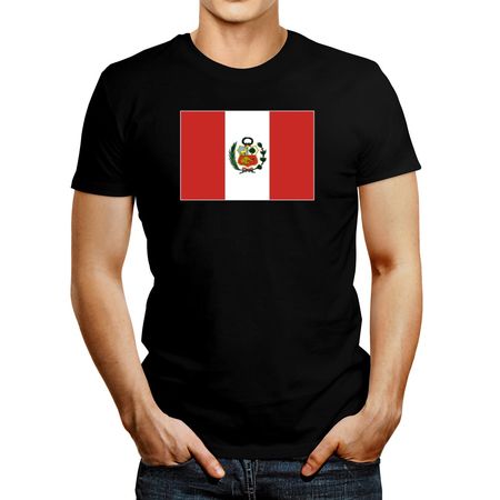 Polo de Hombre Idakoos Peru Flag Negro XL