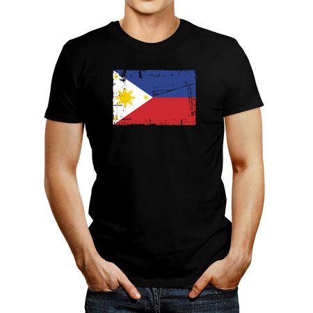 Polo de Hombre Idakoos Philippinesvintage Flag Negro M