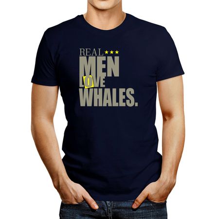 Polo de Hombre Idakoos Real Men Love Whales Azul Marino XS