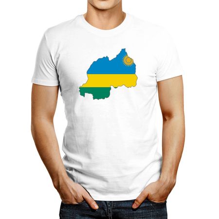 Polo de Hombre Idakoos Rwanda Country Map Color Simple Blanco XS
