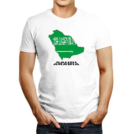 Polo de Hombre Idakoos Saudi Arabia Country Map Color Blanco XXL