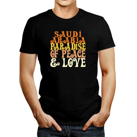 Polo de Hombre Idakoos Saudi Arabia Paradise Of Peace And Love Negro L